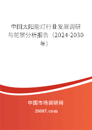 中国太阳能灯行业发展调研与前景分析报告（2024-2030年）