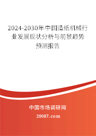 2024-2030年中国造纸机械行业发展现状分析与前景趋势预测报告