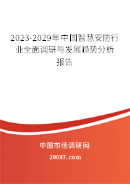 2023-2029年中国智慧安防行业全面调研与发展趋势分析报告