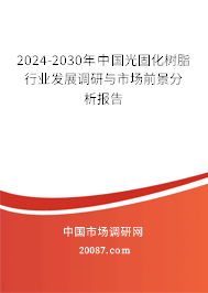 2024-2030年中国光固化树脂行业发展调研与市场前景分析报告