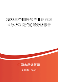 2023年中国叶酸产业运行现状分析及投资前景分析报告