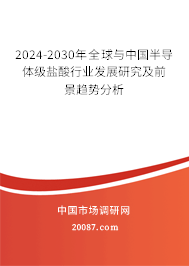 2024-2030年全球与中国半导体级盐酸行业发展研究及前景趋势分析