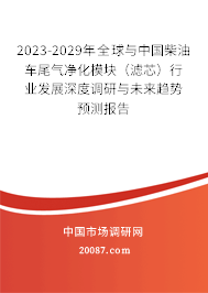 2023-2029年全球与中国柴油车尾气净化模块（滤芯）行业发展深度调研与未来趋势预测报告