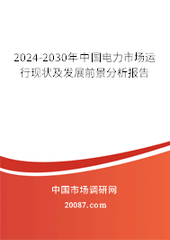 2024-2030年中国电力市场运行现状及发展前景分析报告