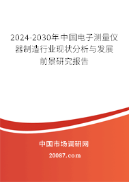 2024-2030年中国电子测量仪器制造行业现状分析与发展前景研究报告