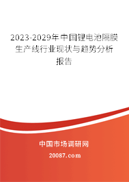 2023-2029年中国锂电池隔膜生产线行业现状与趋势分析报告