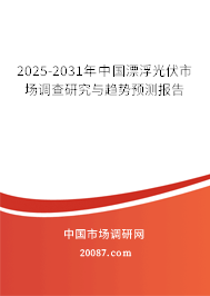 2025-2031年中国漂浮光伏市场调查研究与趋势预测报告 2025-2031年中国漂浮光伏市场调查研究与趋势预测报告