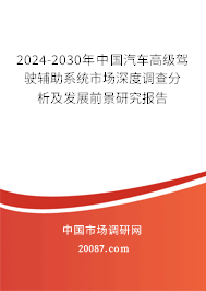 2024-2030年中国汽车高级驾驶辅助系统市场深度调查分析及发展前景研究报告