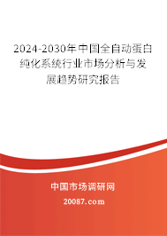 2024-2030年中国全自动蛋白纯化系统行业市场分析与发展趋势研究报告