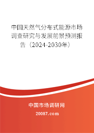 中国天然气分布式能源市场调查研究与发展前景预测报告（2024-2030年）