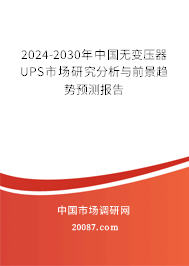 2024-2030年中国无变压器UPS市场研究分析与前景趋势预测报告