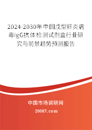 2024-2030年中国戊型肝炎病毒IgG抗体检测试剂盒行业研究与前景趋势预测报告