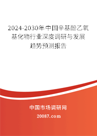 2024-2030年中国辛基酚乙氧基化物行业深度调研与发展趋势预测报告