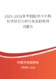 2025-2031年中国信用卡市场现状研究分析与发展趋势预测报告 2025-2031年中国信用卡市场现状研究分析与发展趋势预测报告