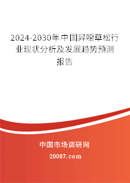 2024-2030年中国异噁草松行业现状分析及发展趋势预测报告