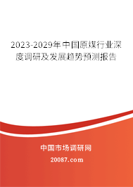 2023-2029年中国原煤行业深度调研及发展趋势预测报告