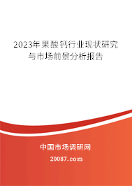 2023年果酸钙行业现状研究与市场前景分析报告