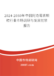 2024-2030年中国阿奇霉素颗粒行业市场调研与发展前景报告