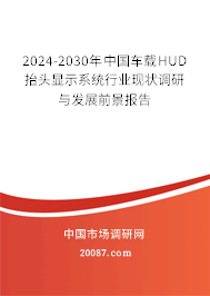 2024-2030年中国车载HUD抬头显示系统行业现状调研与发展前景报告