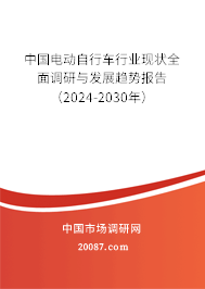 中国电动自行车行业现状全面调研与发展趋势报告（2024-2030年）