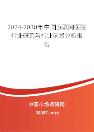 2024-2030年中国互联网医院行业研究与行业前景分析报告