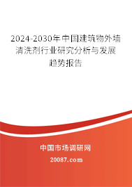 2024-2030年中国建筑物外墙清洗剂行业研究分析与发展趋势报告