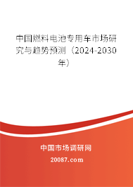 中国燃料电池专用车市场研究与趋势预测（2024-2030年）