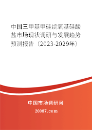 中国三甲基甲硅烷氧基硅酸盐市场现状调研与发展趋势预测报告（2023-2029年）