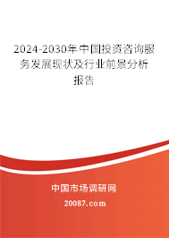 2024-2030年中国投资咨询服务发展现状及行业前景分析报告