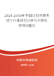 2024-2030年中国注射用替考拉宁行业研究分析与市场前景预测报告