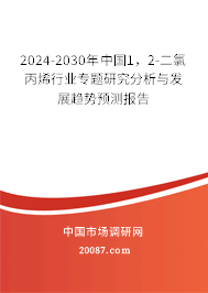 2024-2030年中国1，2-二氯丙烯行业专题研究分析与发展趋势预测报告