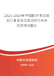 2023-2029年中国四环素盐酸盐行业发展深度调研与未来前景预测报告