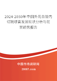 2024-2030年中国外周血管内切割球囊发展现状分析与前景趋势报告