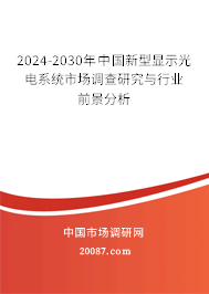 2024-2030年中国新型显示光电系统市场调查研究与行业前景分析 2024-2030年中国新型显示光电系统市场调查研究与行业前景分析