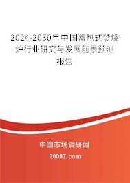 2024-2030年中国蓄热式焚烧炉行业研究与发展前景预测报告