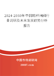 2024-2030年中国暗杆闸阀行业调研及未来发展趋势分析报告