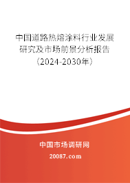 中国道路热熔涂料行业发展研究及市场前景分析报告（2024-2030年）