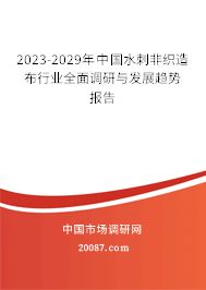 2023-2029年中国水刺非织造布行业全面调研与发展趋势报告