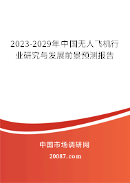 2023-2029年中国无人飞机行业研究与发展前景预测报告