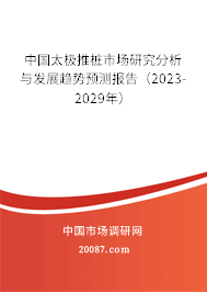 中国太极推桩市场研究分析与发展趋势预测报告（2023-2029年）