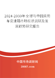 2024-2030年全球与中国乘用车变速箱市场现状调研及发展趋势研究报告