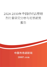 2024-2030年中国纺织品整理剂行业研究分析与前景趋势报告