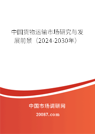 中国货物运输市场研究与发展前景（2024-2030年）