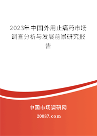 2023年中国外用止痛药市场调查分析与发展前景研究报告