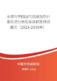 全球与中国油气田缓蚀剂行业现状分析及发展趋势预测报告（2024-2030年）