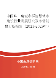 中国珠三角城市群智慧城市建设行业发展研究及市场前景分析报告（2023-2029年）