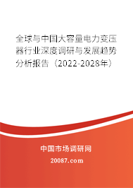 全球与中国大容量电力变压器行业深度调研与发展趋势分析报告（2022-2028年）