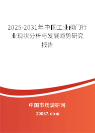 2025-2031年中国工业阀门行业现状分析与发展趋势研究报告 2025-2031年中国工业阀门行业现状分析与发展趋势研究报告