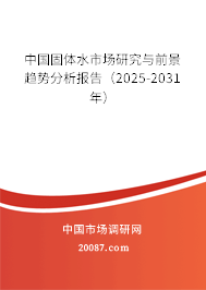 中国固体水市场研究与前景趋势分析报告(2025-2031年) 中国固体水市场研究与前景趋势分析报告(2025-2031年)
