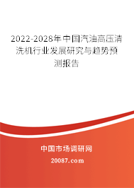 2022-2028年中国汽油高压清洗机行业发展研究与趋势预测报告